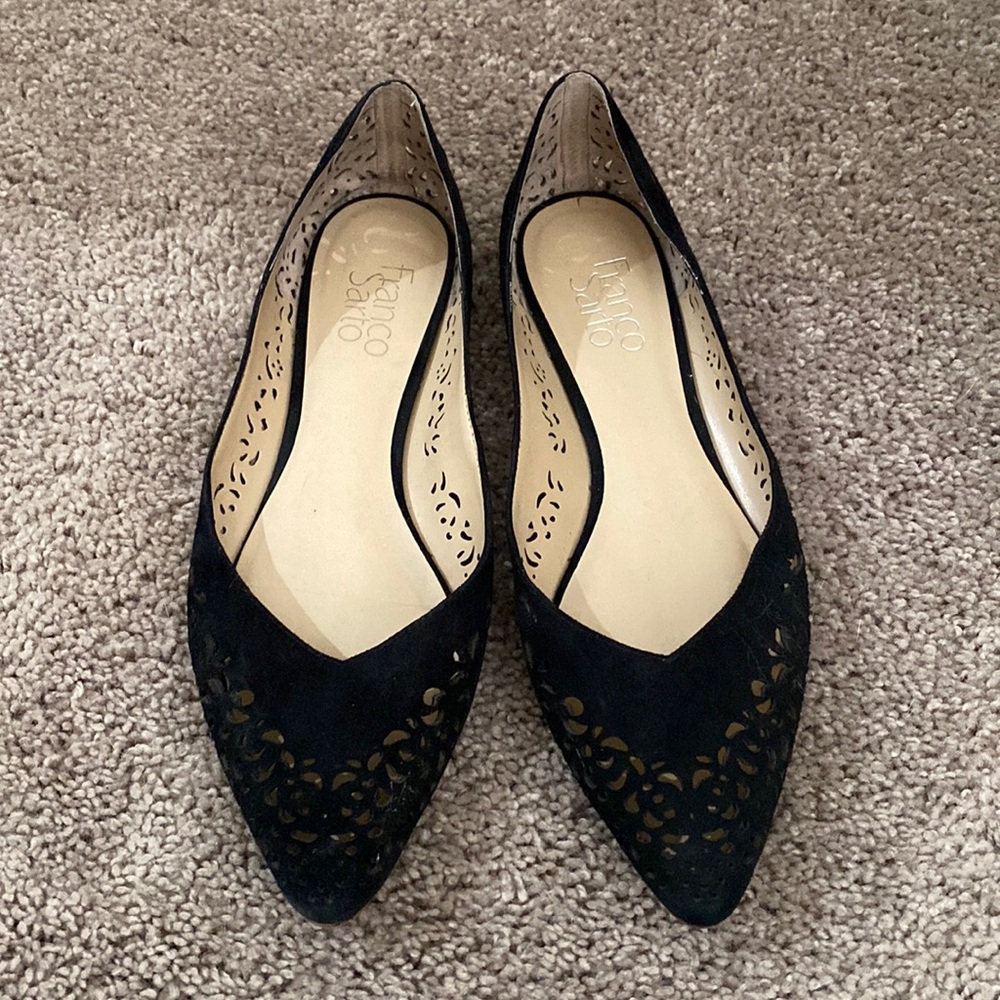 Franco Sarto Suede Pointed Cutout Flats